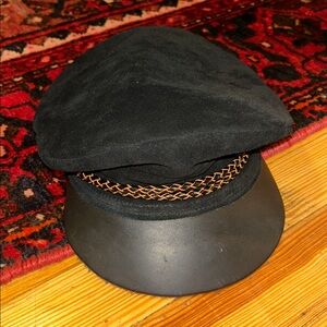 Leather Paper Boy Cap